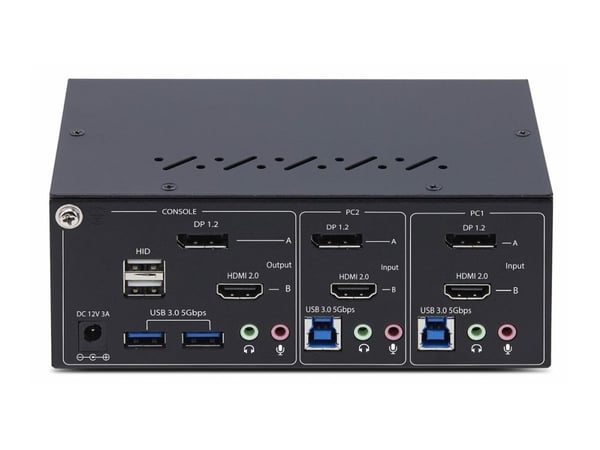 StarTech.com P2ADDH462-KVM-SWITCH, 3840 x 2160 pikseliä, 4K Ultra HD, 36 W, musta