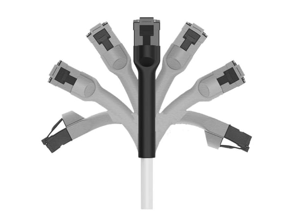 DELTACO Flex-Boot - Koblingskabel - RJ-45 (hann) til RJ-45 (hann) - 5 m - UTP - CAT 6a - halogenfri, uten hindringer, flertrådet - hvit