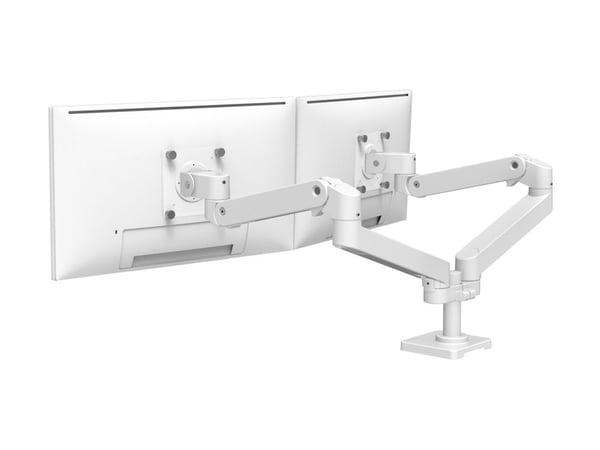 Ergotron LX Pro - Monteringssett (dobbeltarm) - for 2 LCD-skjermer - side-by-side - aluminium - hvit - skjermstørrelse: inntil 27" - skrivebordsmon...