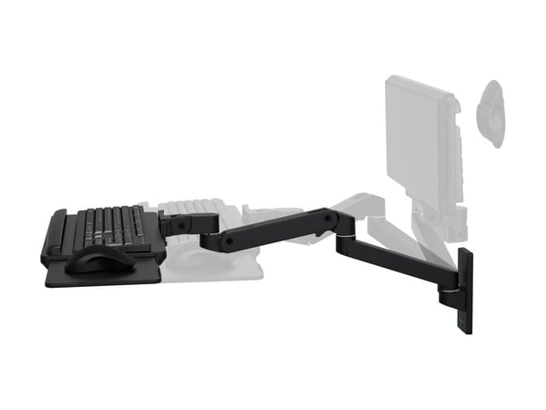 Ergotron LX Pro - Tastatur/musearm-monteringsbakke - justerbar - veggmonterbar - svart