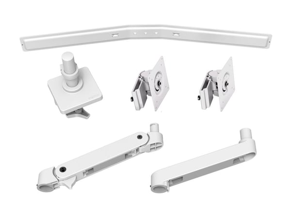 Ergotron LX Pro - Monteringssett (dobbel direktearm) - for 2 LCD-skjermer - aluminium - hvit - skjermstørrelse: inntil 27" - skrivebordsmonterbar