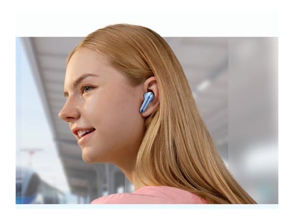 Soundcore Liberty 4 NC - True wireless-hodetelefoner med mikrofon - i øret - Bluetooth - aktiv støydemping - lys blå