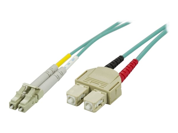 DELTACO - Nettverkskabel - LC multimodus (hann) til SC flermodus (hann) - 1 m - 1 m - fiberoptisk - 50 / 125 mikroner - OM3