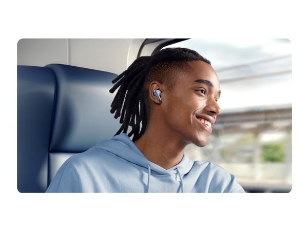 Soundcore Liberty 4 NC - True wireless-hodetelefoner med mikrofon - i øret - Bluetooth - aktiv støydemping - lys blå