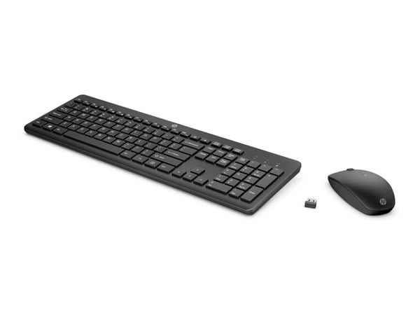 HP 235 - Tastatur- og mussett - trådløs - 2.4 GHz - Internasjonal engelsk / kanadisk fransk - svart