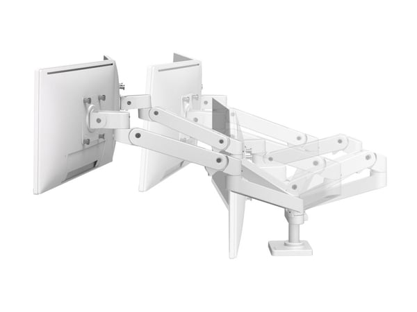Ergotron LX Pro - Monteringssett (dobbeltarm) - for 2 LCD-skjermer - side-by-side - aluminium - hvit - skjermstørrelse: inntil 27" - skrivebordsmon...