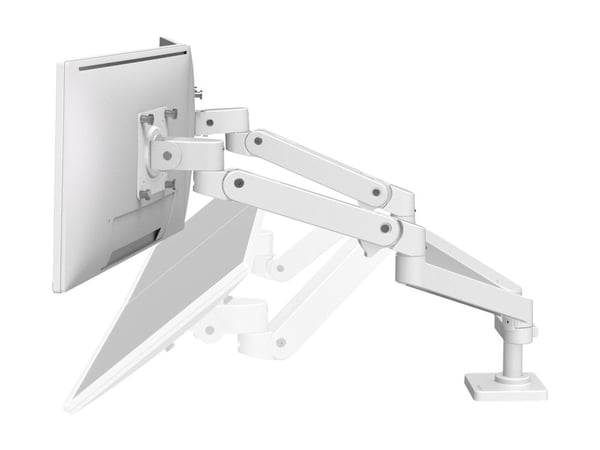 Ergotron LX Pro - Monteringssett (dobbeltarm) - for 2 LCD-skjermer - side-by-side - aluminium - hvit - skjermstørrelse: inntil 27" - skrivebordsmon...