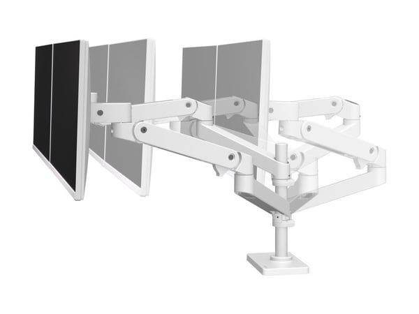 Ergotron LX Pro - Monteringssett (dobbel stablearm) - for 2 LCD-skjermer - aluminium - hvit - skjermstørrelse: inntil 24" - skrivebordsmonterbar