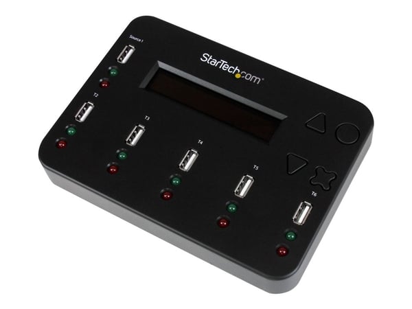 StarTech Standalone 1:5 USB Flash Drive Duplicator and Eraser - Flash Drive (USB 3.0/2.0/1.1) Copier - 2 Duplication Modes (USBDUP15) - USB-stasjon...