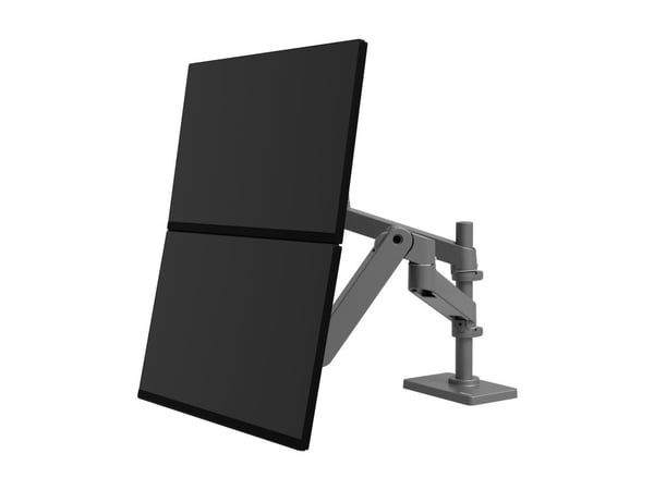 Ergotron LX Pro - Monteringssats (dubbel staplingsarm) - modulär - för 2 LCD-bildskärmar - aluminium - mörkgrå - skärmstorlek: upp till 27 tum - di...