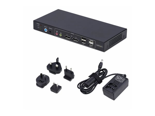 StarTech.com P2ADD121D-KVM-SWITCH, 3840 x 2160 pikseliä, 4K Ultra HD, 36 W, musta
