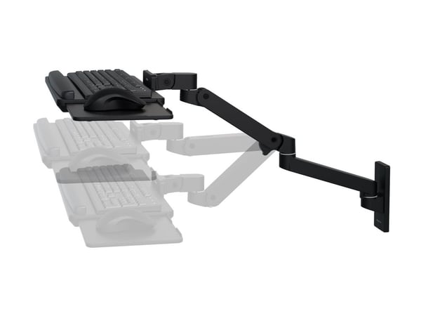 Ergotron LX Pro - Tastatur/musearm-monteringsbakke - justerbar - veggmonterbar - svart