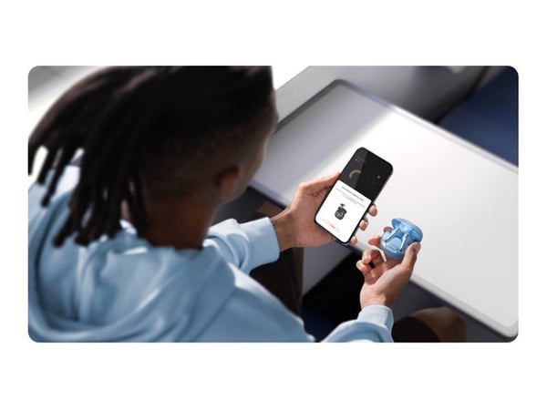 Soundcore Liberty 4 NC - True wireless-hodetelefoner med mikrofon - i øret - Bluetooth - aktiv støydemping - lys blå
