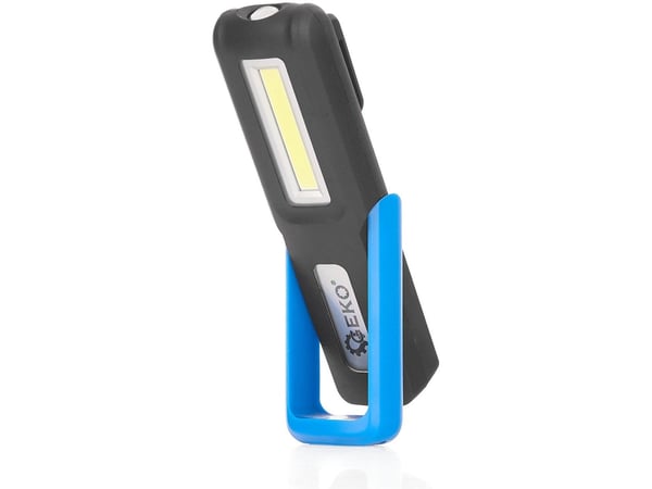 Geko arbeidslampe LED 3W+3W COB 1200mAh m. holder og magnet (48)