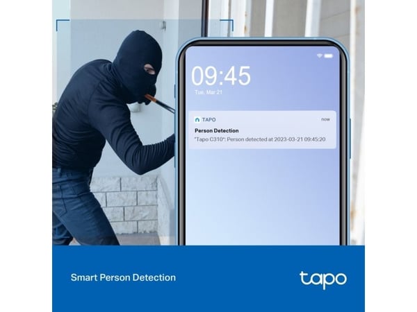 TP-Link Tapo C310P2, IP-sikkerhetskamera, Utendørs, Ledning & Trådløs, CE, NCC, Vegg, Hvit