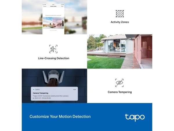 TP-Link Tapo C310P2, IP-sikkerhetskamera, Utendørs, Ledning & Trådløs, CE, NCC, Vegg, Hvit