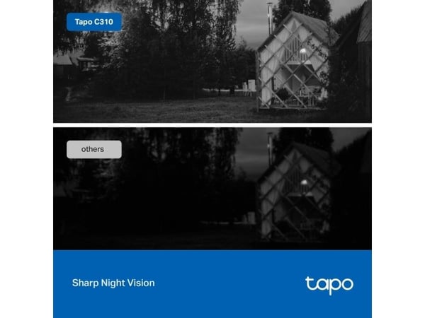TP-Link Tapo C310P2, IP-sikkerhetskamera, Utendørs, Ledning & Trådløs, CE, NCC, Vegg, Hvit