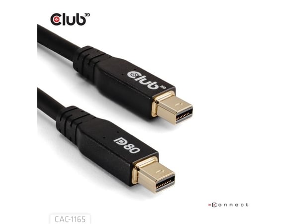 CLUB3D MINIDISPLAYPORT TIL MINIDISPLAYPORT DP80BIDIRECTIONAL VESA-SERTIFISERT KABEL 1M/3.28 FT - Kabel