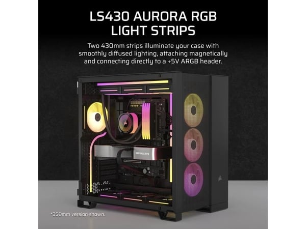 CORSAIR LS430 Aurora RGB - Belysningssett - svart - 430 mm