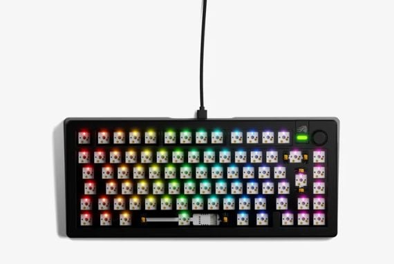 Glorious Gaming GMMK 3 75% Barebones, 75%, Koblet med ledninger (ikke trådløs), USB, RGB LED, Svart