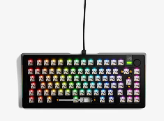Glorious Gaming GMMK 3 PRO Barebones, 75%, Koblet med ledninger (ikke trådløs), USB, RGB LED, Svart