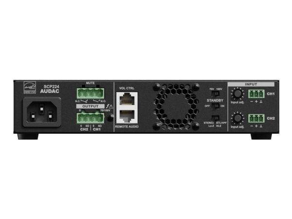 AUDAC SCP224, 2.0 kanaler, 240 W, D, 0,05%, 95 dB, 240 W