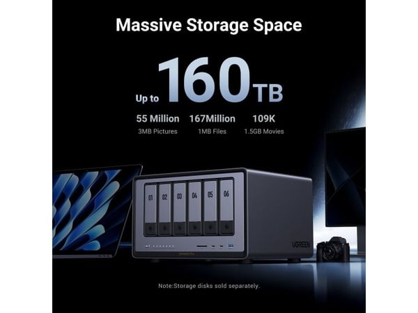 UGREEN NASync DXP6800 Pro 6-Bay NAS 0/6 SATA + 0/2 M.2 SSD, 2x 10GbE, 8GB RAM