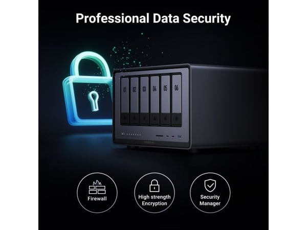 UGREEN NASync DXP6800 Pro - NAS-server - 128 GB - SATA 6Gb/s - RAID JBOD, 0, 1, 10, 5, 6 - RAM 8 GB - Gigabit Ethernet / 10 Gigabit Ethernet / Thun...