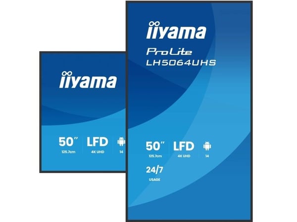 iiyama ProLite LH5064UHS-B1AG - 50" Diagonalklasse (49.5" synlig) LED-bakgrunnsbelyst LCD-skjerm - intelligent skilting - med innebygd SoC-mediespi...