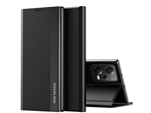 SLEEP CASE PRO etui til Xiaomi Redmi Note 12 5G / POCO X5 5G med sammenleggbart stativ sort