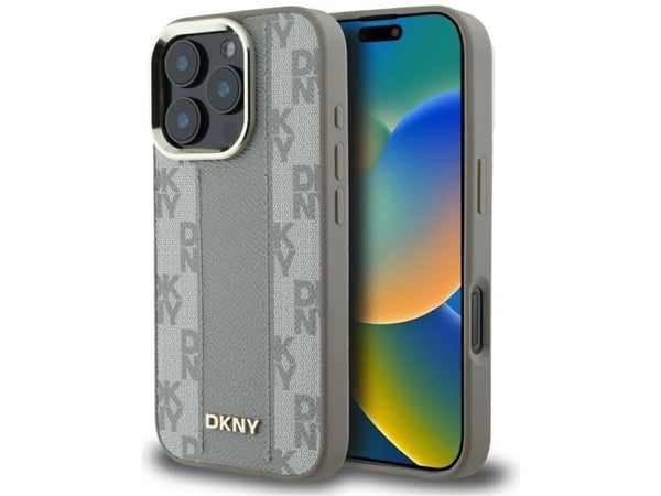 Deklas Case DKNY Checkered Pattern Magsafe for iPhone 16 Pro beige