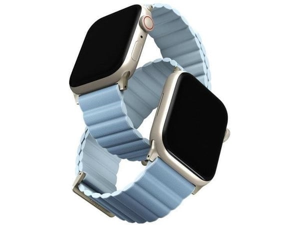 Uniq Revix Premium Edition, Strop / Belte, Smartklokke, Lyseblå, Apple, Apple Watch 42/41/40mm, Ekte lær, Silikon, Rustfritt stål