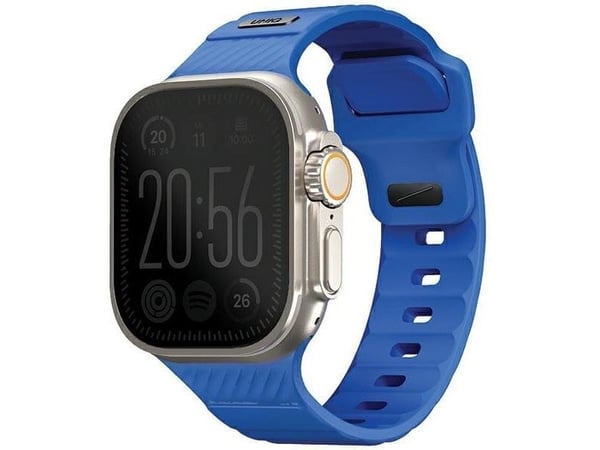 UNIQ hihna Stride Apple Watch Series1/2/3/4/5/6/7/8/9/SE/SE2/Ultra/Ultra 2 42/44/45/49mm FKM kumihihna sininen/koboltin sininen