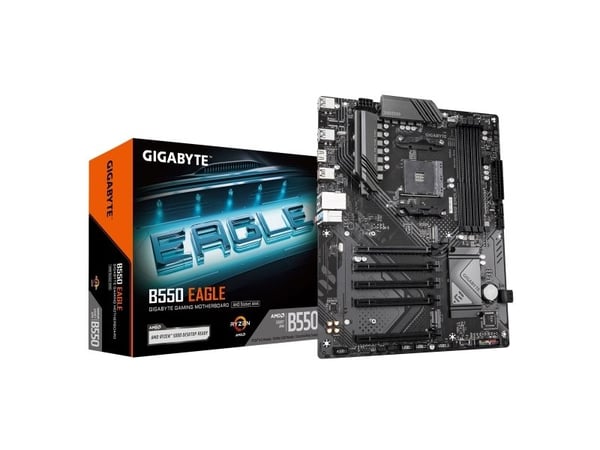 Gigabyte B550 EAGLE - Hovedkort - ATX - Socket AM4 - AMD B550 Chipset - USB-C 3.2 Gen 1, USB 3.2 Gen 2, USB 3.2 Gen 1 - Gigabit LAN - innbygd grafi...