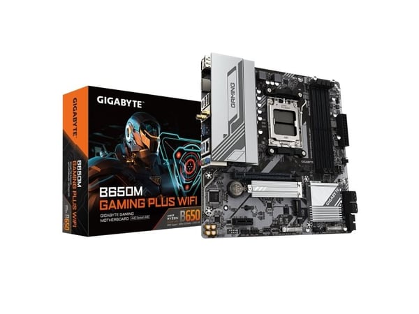 Gigabyte B650M GAMING PLUS WIFI - 1.X - emolevy - micro ATX - Socket AM5 - AMD B650 Chipset - USB 3.2 Gen 1, USB-C 3.2 Gen 1 - 2.5 Gigabit LAN, Blu...