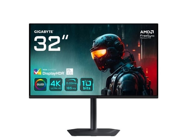 GIGABYTE MO32U, 80 cm (31.5"), 3840 x 2160 pikseliä, 4K Ultra HD, OLED, 0,03 ms, Musta