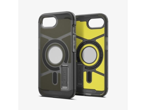 Spigen Tough Armor AI (MagFit), Etui, Apple, iPhone 16e, 15,5 cm (6.1"), Svart, Grå