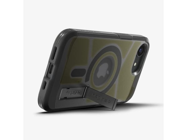 Spigen Tough Armor AI (MagFit), Etui, Apple, iPhone 16e, 15,5 cm (6.1"), Svart, Grå