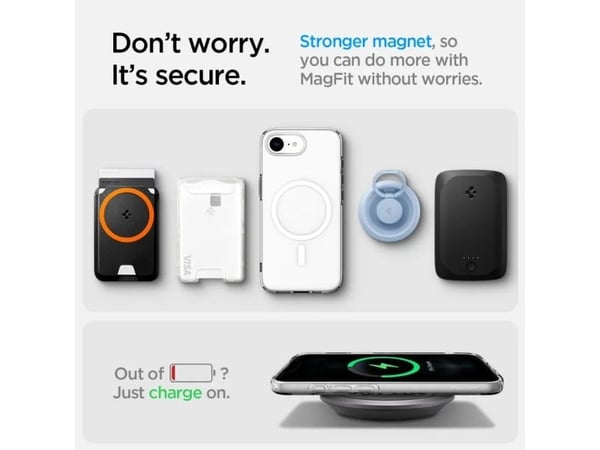 Spigen Crystal Flex (MagFit), Etui, Apple, iPhone 16e, 15,5 cm (6.1"), Gjennomsiktig, Hvit