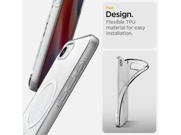 Spigen Crystal Flex (MagFit), Etui, Apple, iPhone 16e, 15,5 cm (6.1"), Gjennomsiktig, Hvit
