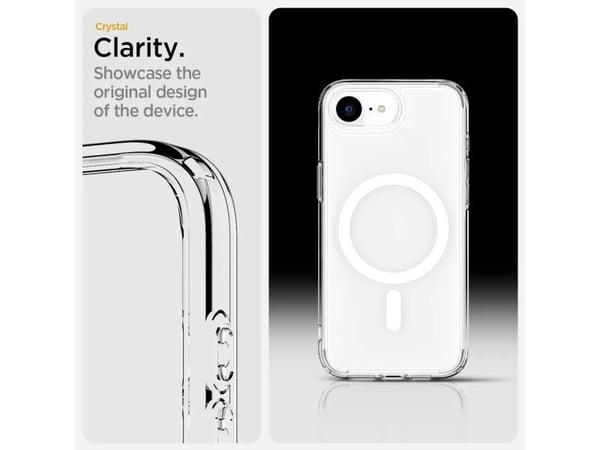 Spigen Crystal Hybrid (MagFit), Etui, Apple, iPhone 16e, 15,5 cm (6.1"), Gjennomsiktig, Hvit