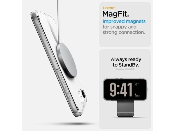 Spigen Crystal Hybrid (MagFit), Etui, Apple, iPhone 16e, 15,5 cm (6.1"), Gjennomsiktig, Hvit