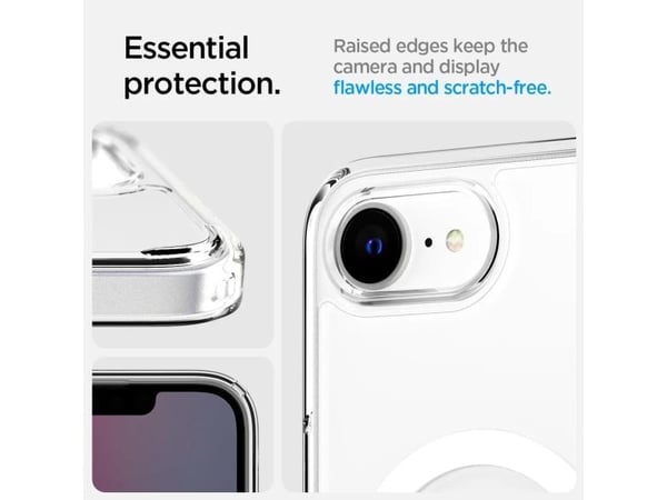 Spigen Crystal Hybrid (MagFit), Etui, Apple, iPhone 16e, 15,5 cm (6.1"), Gjennomsiktig, Hvit