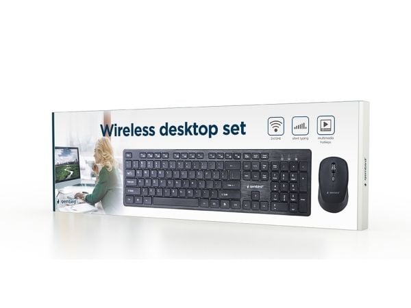 NÄPPÄIMISTÖ +HIIRI WRL ENG DESKTOP BK KBS-WCH-04 GEMBIRD