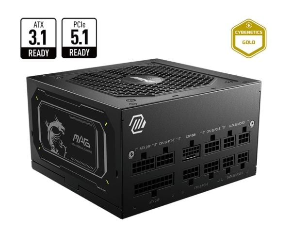 MSI MAG A750GL PCIE5 II - Strømforsyning (intern) - ATX12V 3.1/ EPS12V - 80 PLUS Gold - Cybenetics Gold - AC 100-240 V - 750 watt - aktiv PFC