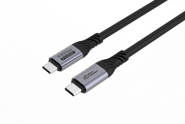 Mikrotilkobling USB4CC1-240W-80GBPS, 1 m, USB C, USB C, USB4 Gen 3x2, 80 Gbps, utgang