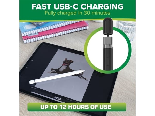 InLine Stylus -tablettikynä Apple iPadille USB-C-akulla musta (55468S)