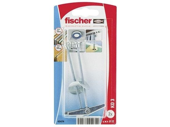Fischer 45474, Vekslebolt, Murstein, Betong, Gypsum fibre board, Metall, Sølv, CE, 9,5 cm