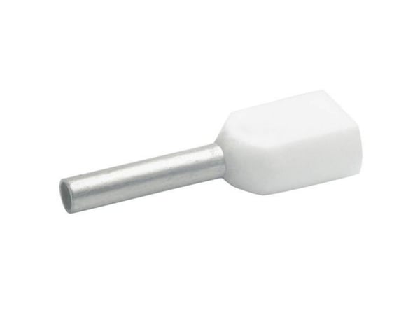 Klauke 8698 Kaksoiskaapelikengät 0,5 mm² Osittain eristetty Valkoinen 1000 kpl