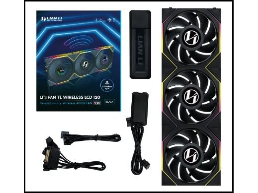 Lian Li UNI FAN TL Wireless LCD, 3 pack, Black - 120mm